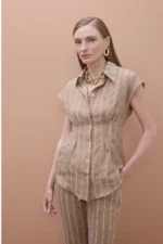 Short Sleeve Pinstriped Shirt