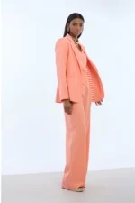 Pleated Palazzo Pants Coral - Image 5