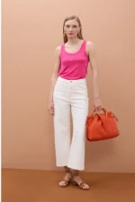 Round Neck Strap Top Pink - Image 2