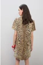 Short Shirt Dress with Animal Print - Image 6