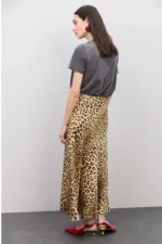 Satin Animal Print Skirt - Image 2