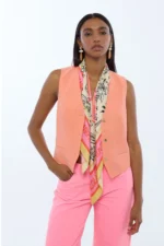 Fitted Tailored Vest Coral - Image 4