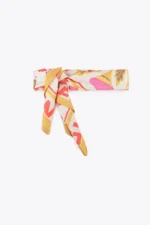 Satin scarf with different floral and tiger motifs - Image 3