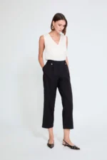 Studded Belt Loop Pants Black