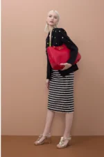 Tailored Blazer with Round Studs - Image 3