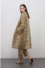 Straight Animal Print Trench Coat - Image 3