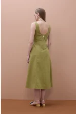 Fitted Strap Poplin Dress - Image 3