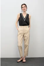 V-neck Knit Top Black - Image 4
