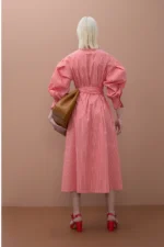 Striped Belted Poplin Shirt Dress - Image 2