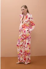 Satin Printed Wideleg Pants