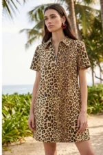 Short Shirt Dress with Animal Print - Image 4