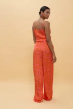 Patterned Stain Pants Orange-Pink - Image 4