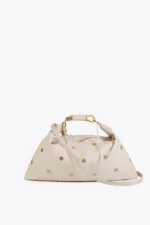 Studded Texture Hobo Bag Ecru