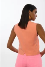 Fitted Tailored Vest Coral - Image 2