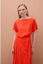Short Sleeve Red Dress - Image 3