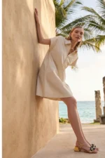 Short Sleeve Shirt Dress - Image 2