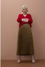 Metallic Pleated Skirt - Image 2