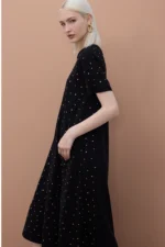 Short Sleeve Studded Dress - Image 3