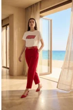 Red Pleated Pants - Image 5