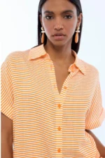 Short Sleeve Horizontal Striped Shirt - Image 5