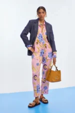 Floral Print Polo Collar Blouse - Image 3