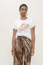 Animal Print T-Shirt with Palm Trees
