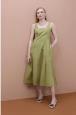 Fitted Strap Poplin Dress
