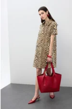 Short Shirt Dress with Animal Print - Image 2
