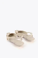 Studded Heel Shoes Ecru - Image 5