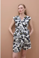 Tropical Print Poplin Bermuda