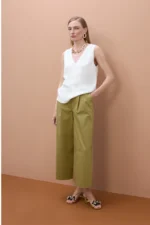 Pleated Pants Khaki