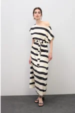 Satin Stripe Dress