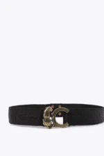 Elastic Raffia Belt with Animal Logo - Image 5