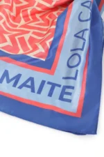Satin Scarf with Monogram Print - Image 2