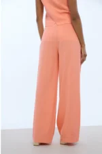 Pleated Palazzo Pants Coral - Image 2