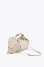 Studded Texture Hobo Bag Ecru - Image 6
