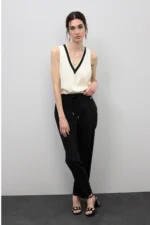 V-neck Knit Top Ecru - Image 4