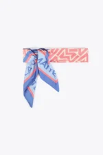 Satin Scarf with Monogram Print - Image 4