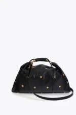 Studded Texture Hobo Bag Black - Image 3