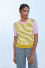 Striped chunky knit T-shirt - Image 4