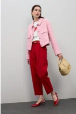 Red Pleated Pants