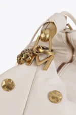 Studded Texture Hobo Bag Ecru - Image 7
