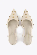Studded Heel Shoes Ecru - Image 3