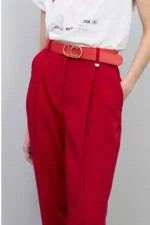 Red Pleated Pants - Image 4