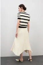 Asymmetrical Pleated Skirt Stone - Image 4