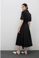 Flared Midi Skirt Dress Black - Image 5