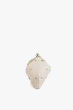 Studded Texture Hobo Bag Ecru - Image 8