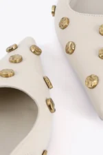 Studded Heel Shoes Ecru - Image 2