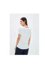 V-Neck T-Shirt with Ribbon - Image 2