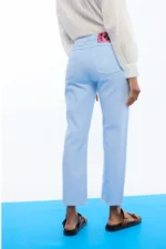 Flare Pants with Buttons Medium Blue - Image 3